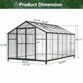 8' X 12' Outdoor Greenhouse, Heavy Duty Polycarbonate Greenhouse, Large Walk In Greenhouse With Double Doors And Two Ventilation Windows, Aluminum Greenhouse For Outdoor Greenhouse Garden Backyard