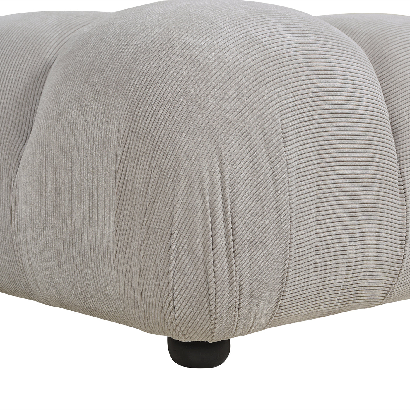 Marcel 36" Bubble Modular Modern Cocktail Ottoman, Pebble Gray Corduroy Gray Foam Corduroy