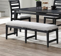 Modern 1Pc Dining Bench Black Frame Upholstered Cushion Plush Comfort Seat Kitchen Dining Room Furniture Black Dining Room Classic,Contemporary,Modern Rubberwood Fabric,Rubber Wood,Solid Wood