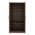 2 Door Wooden Wardrobe Armoire With 3 Storage Shelves, Brown Brown Solid Wood Mdf