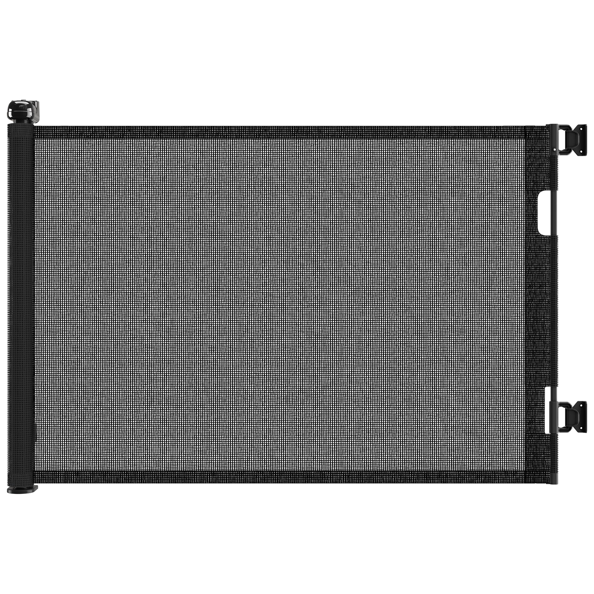 Retractable Baby Gate, Mesh Dog Gate For Doorways, Extends Up To 76" Wide, 33" Tall Child Safety Gate For Doorways, Indoor & Outdoors, Stairs, Hallways, Black Black Plastic