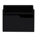 Winchester Floating Nightstand, Modern Dual Tier Design With Spacious Single Drawer Storage, Black Black Solid Wood Mdf Engineered Wood