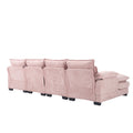 United We Win Modern Large Chenille Fabric U Shape Sectional Sofa Pink Chenille