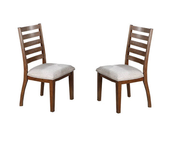 Walnut Finish Traditional Style Side Chairs Set Of 2Pc Wooden Frame Ladder Back Design Dining Room Furniture Walnut Dining Room Foam Classic,Contemporary,Modern Dining Chairs Rubberwood Ladder Back Set Of 2 Solid Wood