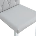 2 Piece Dining Chair, Modern Style Kitchen Upholstered High Back, Metal Leg Office Chair, Suitable For Dining Room, Office, Restaurant. Light Gray Pu