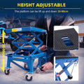 Durhand 300 Lbs Hydraulic Motorcycle Scissor Jack Lift Foot Step Wheels For Small Dirt Bikes Blue Steel