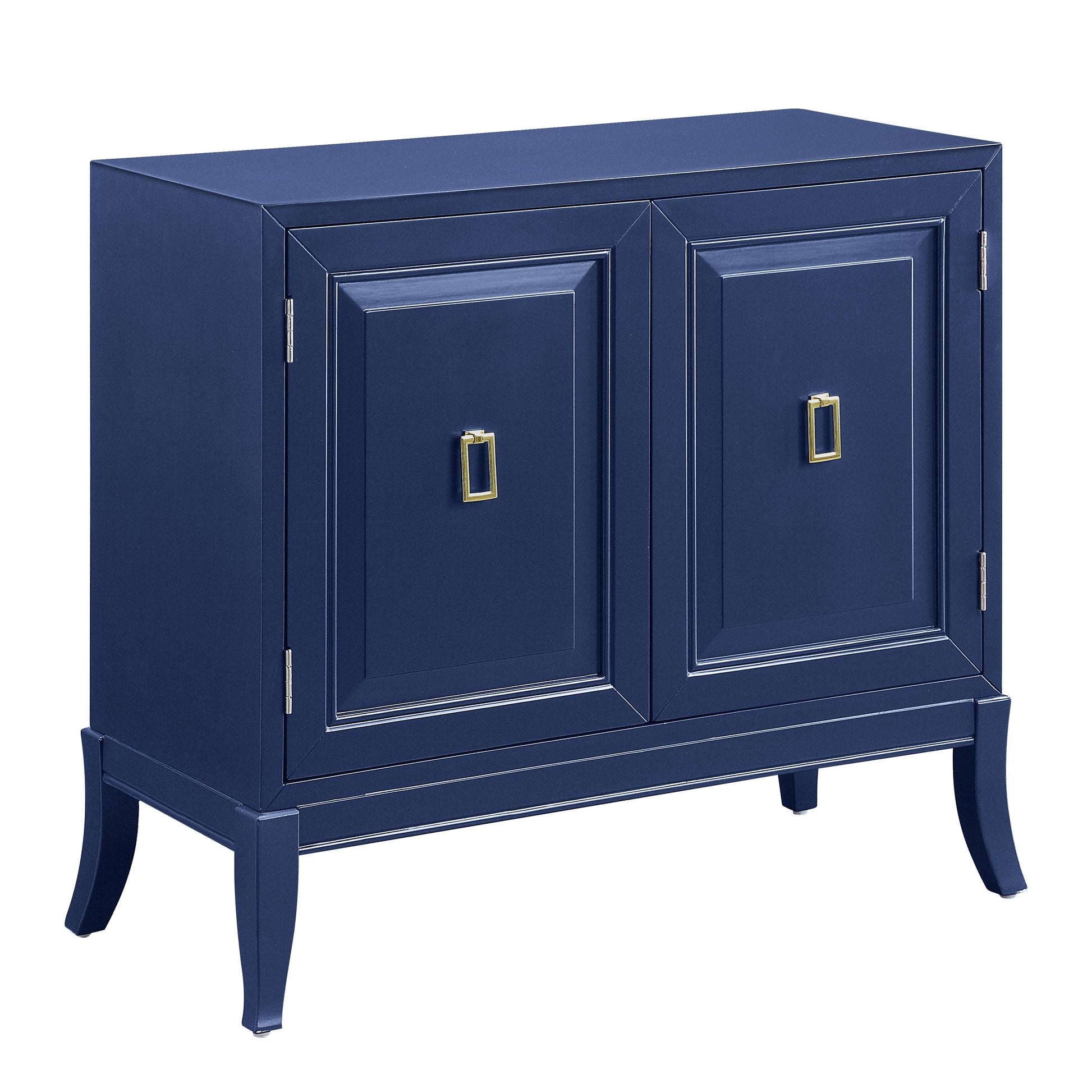 Blue 2 Door Console Cabinet Freestanding 1 2 Shelves Blue Primary Living Space Solid Wood Mdf