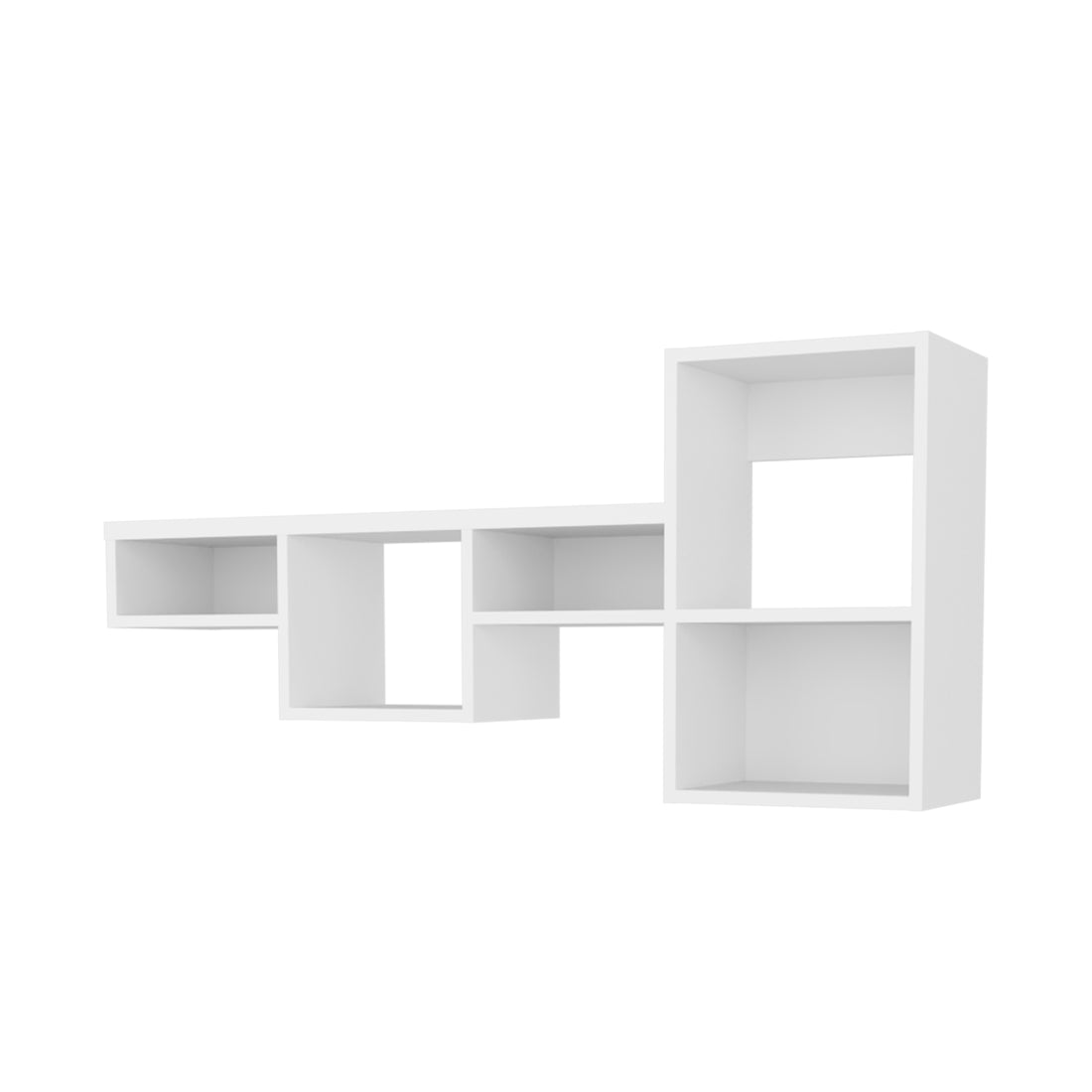 Globe Wall Mounted Shelf Unit With 5 Shelves, White Wall Mounted 3 4 Shelves White White Primary Living Space Open Storage Space Modern Pine Particle Board Melamine