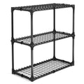 3 Shelf Wire Rack With Cover 1Pack ,Inclouding One Cover Black Steel