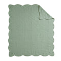 Oversized Quilted Throw With Soped Edges Seafoam 60X72