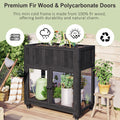 Patio 35.4''X17.7''X37.4'' Mini Wood Cold Frame, Compact 2 Doors Garden Greenhouse With Wheels, Raised Bed With Liner For Indoor Outdoor Use, Black Black Garden & Outdoor Casual Wood