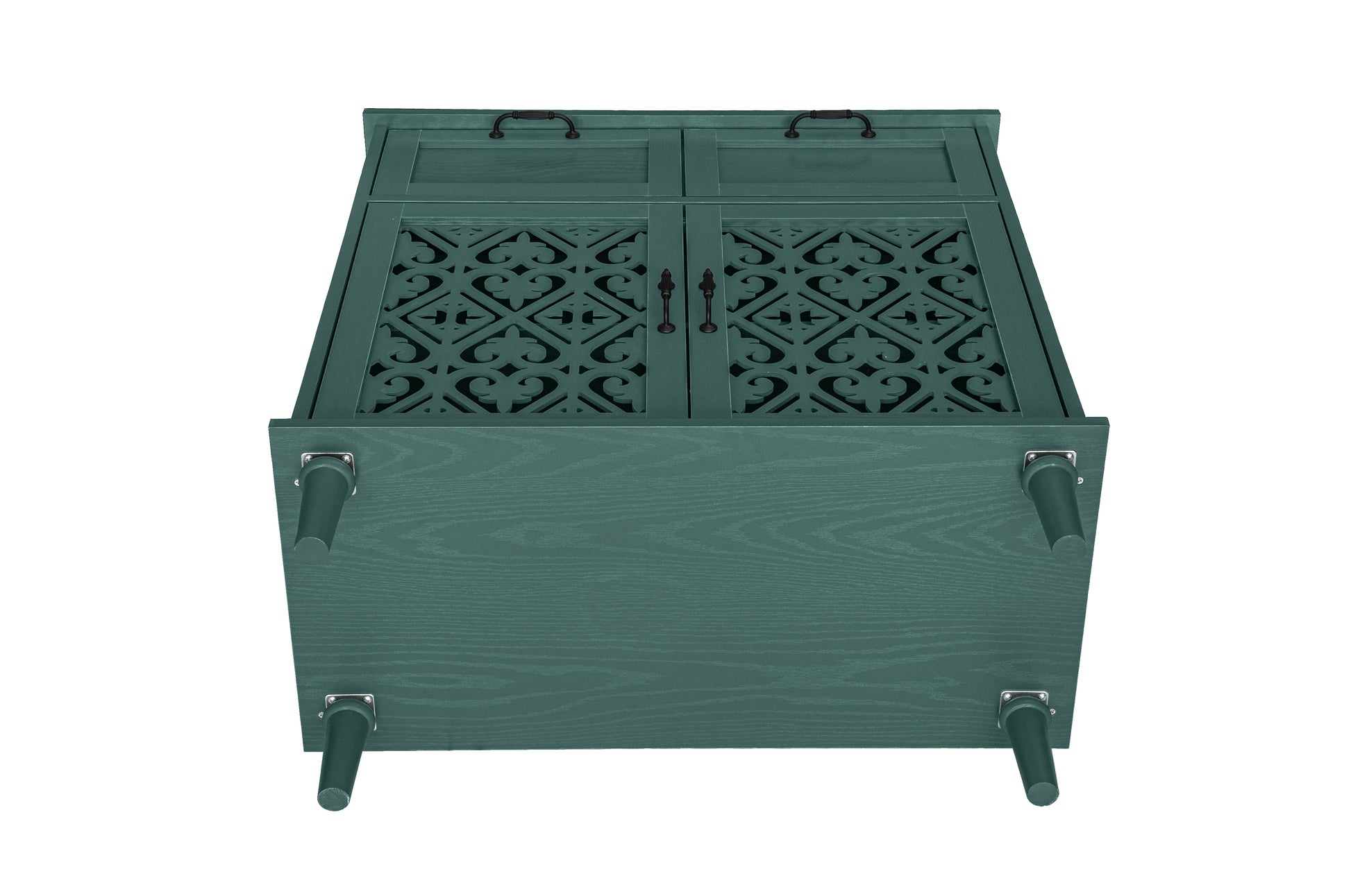 2 Door 2 Drawer Cabinet, American Furniture, Suitable For Bedroom, Living Room, Study Dark Green Mdf