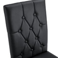 2 Piece Dining Chair, Modern Style Kitchen Upholstered High Back, Metal Leg Office Chair, Suitable For Dining Room, Office, Restaurant. Black Set Of 2 Pu