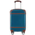 Hardshell Luggage Sets With Bags Lightweight Suitcase Double Spinner Wheels With Tsa Lock ,Single Vintage Luggage 24 In,Blue Blue Abs