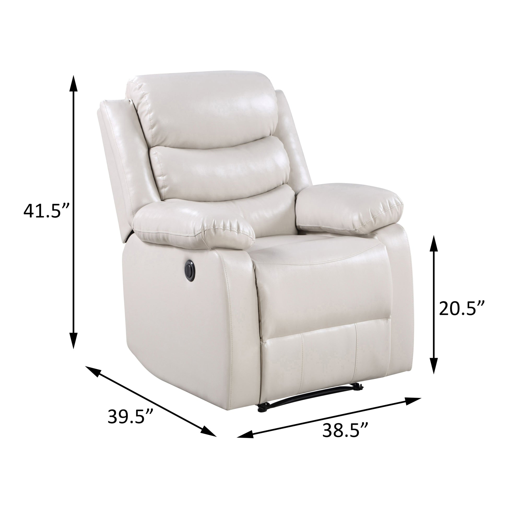 Beige Power Recliner With Pillow Top Arms Beige Primary Living Space Tight Back Modern Pine Pillow Top Arms Wood