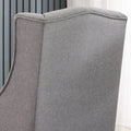 1Pc Modern Living Room Button Tufted Wingback Accent Chair Steel Grey Luxury Look Diamond Button Tufted Pattern Gray Primary Living Space Traditional Foam Wood