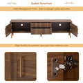 Mid Century Tv Stand With 2 Drawers, Media Console Table For Tvs Up To 80'', Entertainment Center With Storage For Living Room, Bedroom, Home Theatre Walnut Primary Living Space 70 79 Inches 70 79