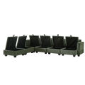 113.5'' Modular Sectiona Corduroy Sofa, Sectional Couches For Living Room U Shaped Sectional Couch With Storage Ottoman, 6 Seats Convertible Sectionals With Chaise Green Corduroy 6 Seat