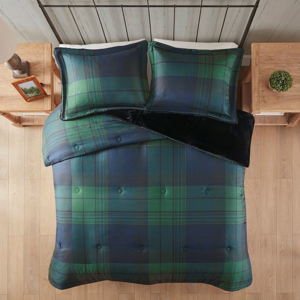 Faux Wool To Faux Fur Down Alternative Comforter Set Queen Multicolor Polyester