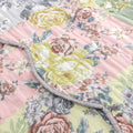 Eni 2 Piece Twin Xl Cotton Quilt Set, Pastel Blue Flowers, Soped Edges Twin Xl Multicolor Microfiber