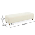 Comfortable Ottoman, White White Polyester Wood Polyester Or Polyester Blend Backless Solid Casual,Modern Pine Rectangle Armless Polyester Polyester