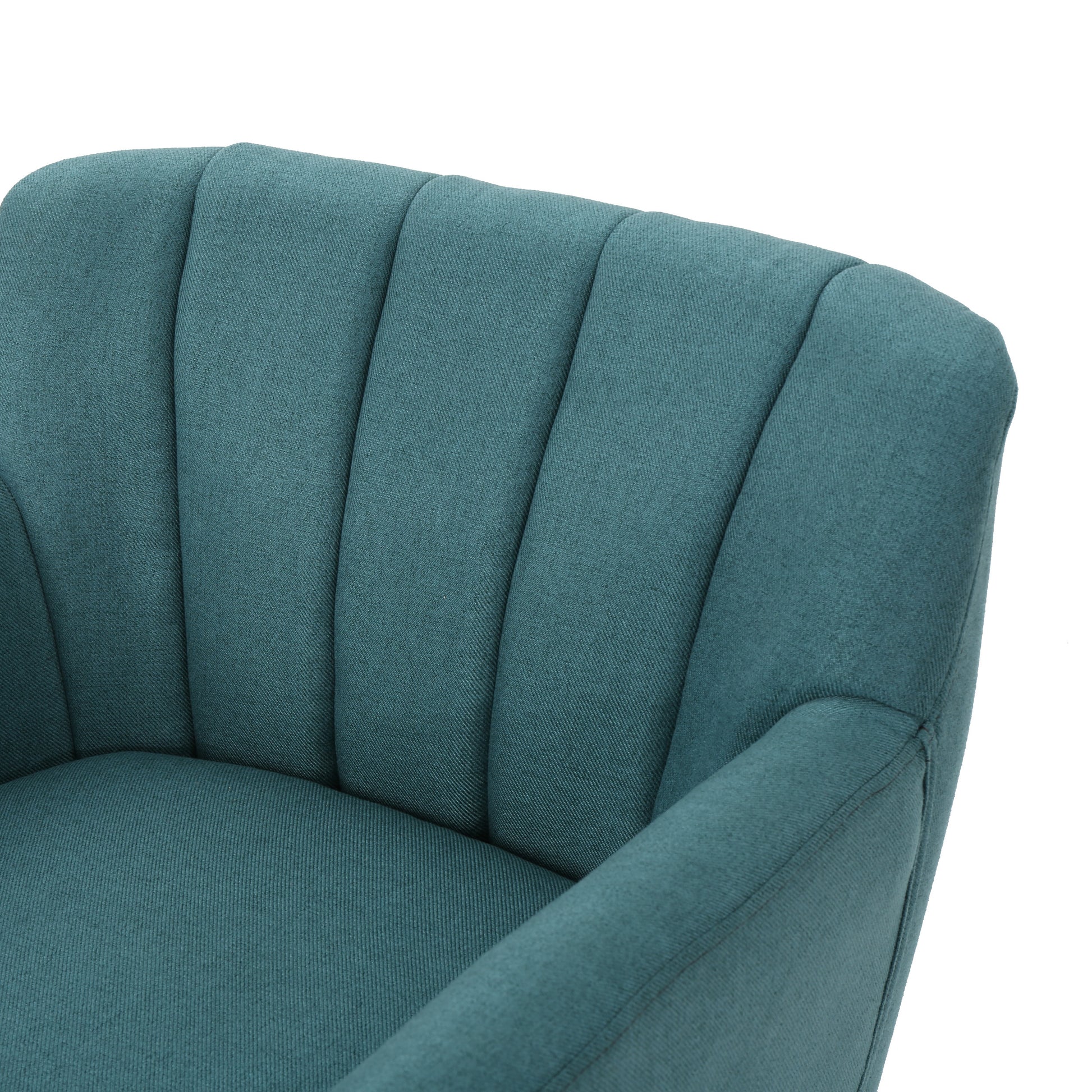 Mid Century Modern Fabric Club Chair, 28.30" W X 27.60" D X 31.50" H, Dark Teal Natural Teal Linen