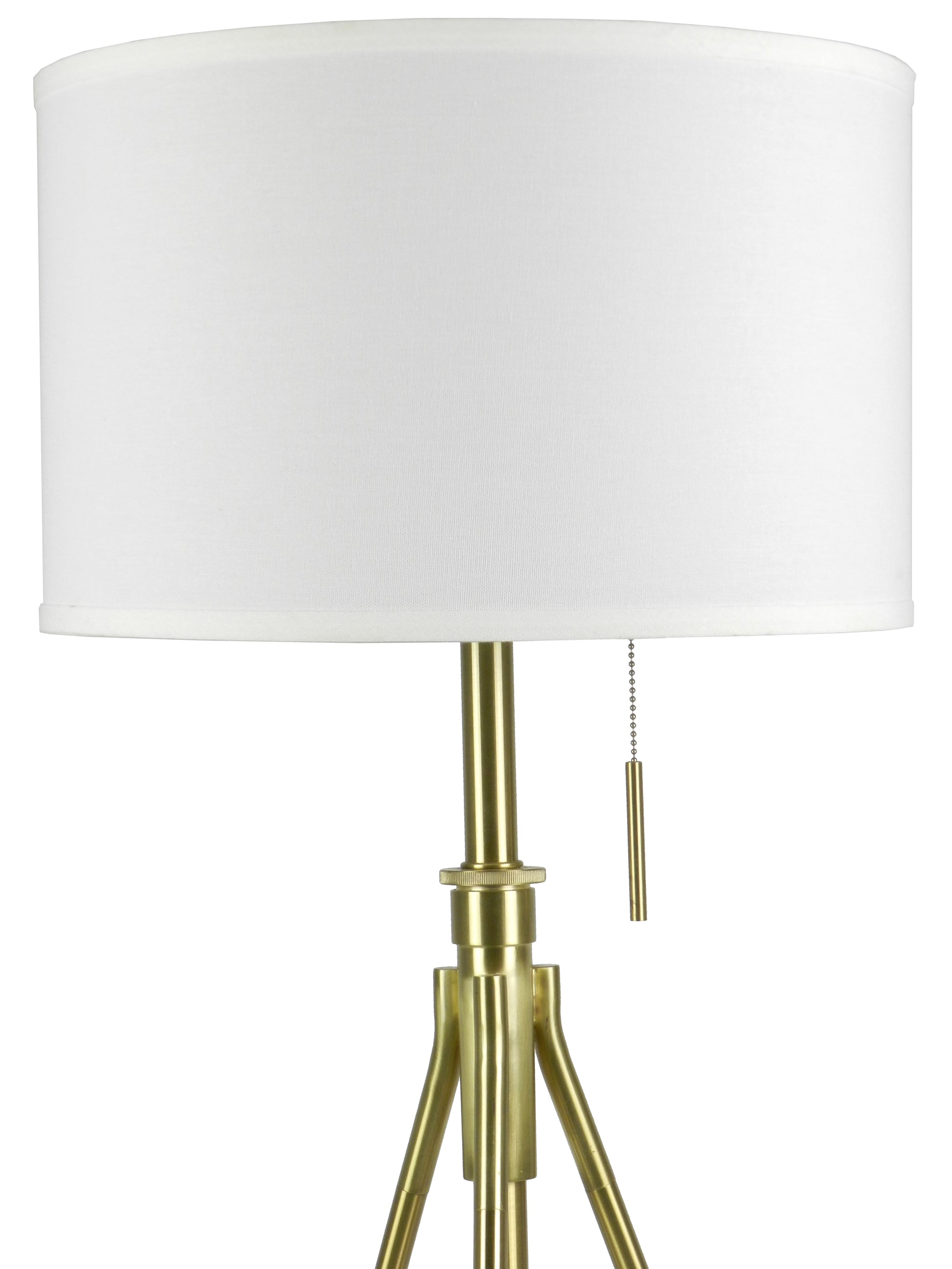 32 37"H Adjustable Tripod Table Lamp Brushed Gold Brushed Gold,Soft White Led Fabric Metal