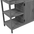 66'' Large Outdoor Farmhouse Wooden Potting Bench Table, Garden Workstation With 2 Drawers,Cabinet And Open Shelves For Backyard, Mudroom, Gray Gray Garden & Outdoor Casual Wood Solid Wood