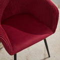 Ts Stripe Dinding Chair 1Pc Wine Red Wine Red Velvet