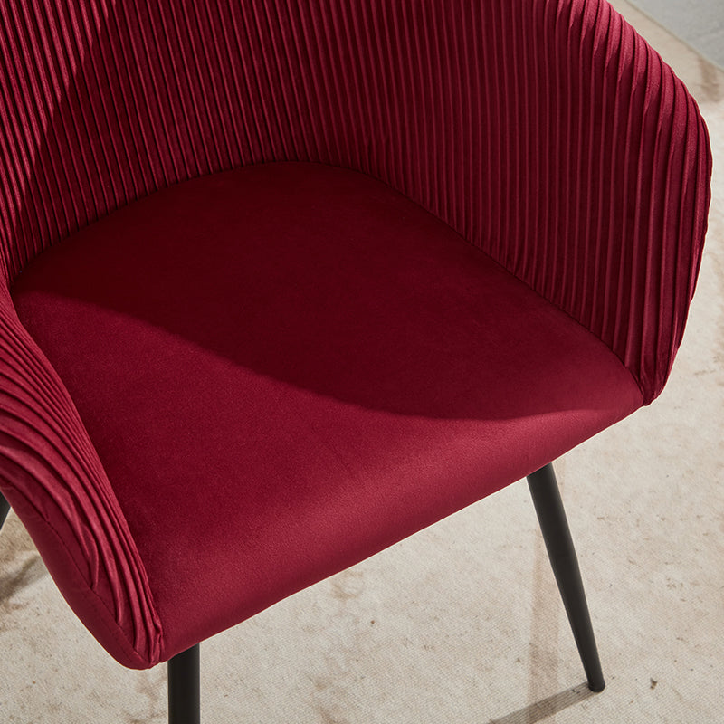 Ts Stripe Dinding Chair 1Pc Wine Red Wine Red Velvet