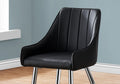 Dining Chair, Set Of 2, Side, Upholstered, Kitchen, Dining Room, Black Leather Look, Chrome Metal, Contemporary, Modern Black Foam Faux Leather