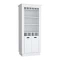 Lafayette Bar Cabinet With 4 Bottle Rack, Upper Glass Holder And Dual Door Design White White Particle Board