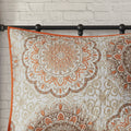 6 Piece Reversible Quilt Set With Throw Pillows Orange Full Queen Orange Cotton