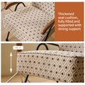 Pattern Colorful Fabric Armchair, Modern Accent Chair High Back, Living Room Chairs With Metal Legs And Soft Padded, Sofa Chairs For Home Office,Bedroom,Dining Room Cream Brown Fabric