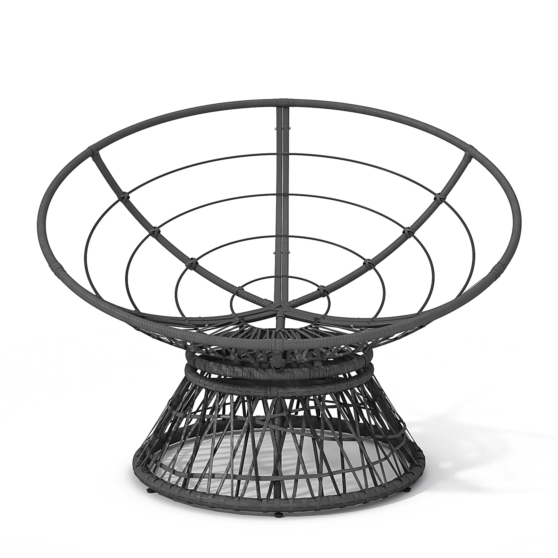 41.5" Ergonomic Wicker Chair With Cloud Thick Density Fabric Cushion,3 Proof Cover,High Capacity Iron Frame,Fluid 360 Degree Swivel For Reading,Living Room, Bedroom,Lounge,Gray Base,2 Colors Gray