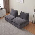 Modern Armless Accent Chair, Single Sofa Couch With Ottoman Compact Design, Space Saving Seating For Living Room, Bedroom, Apartment, Office Gray Wood Medium Soft Foam Chenille 1 Seat
