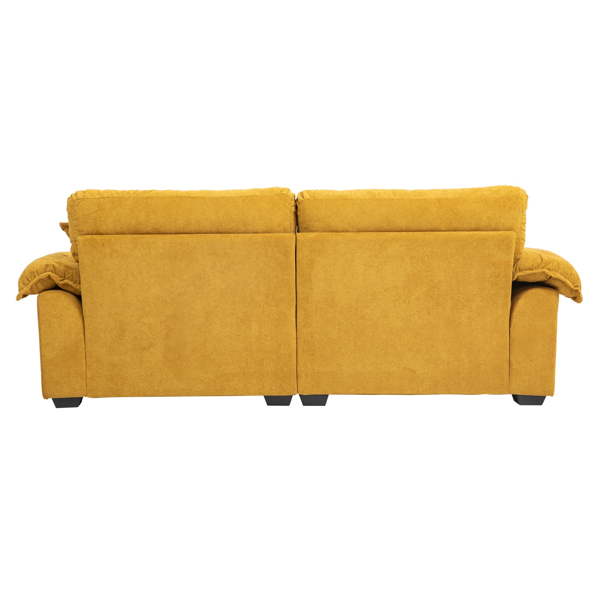 84" Chenille Recliner Sofa Small Sofa Loveseat Deep Seat Sofa Couch With 2 Throw Pillows & Memory Foam For Living Room Apartment Office Lounge Yellow Yellow Memory Foam Chenille,Upholstered 2 Seat