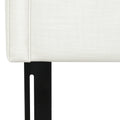 Catherine Upholstered King Headboard, Antique White Woven Antique White Foam Fabric