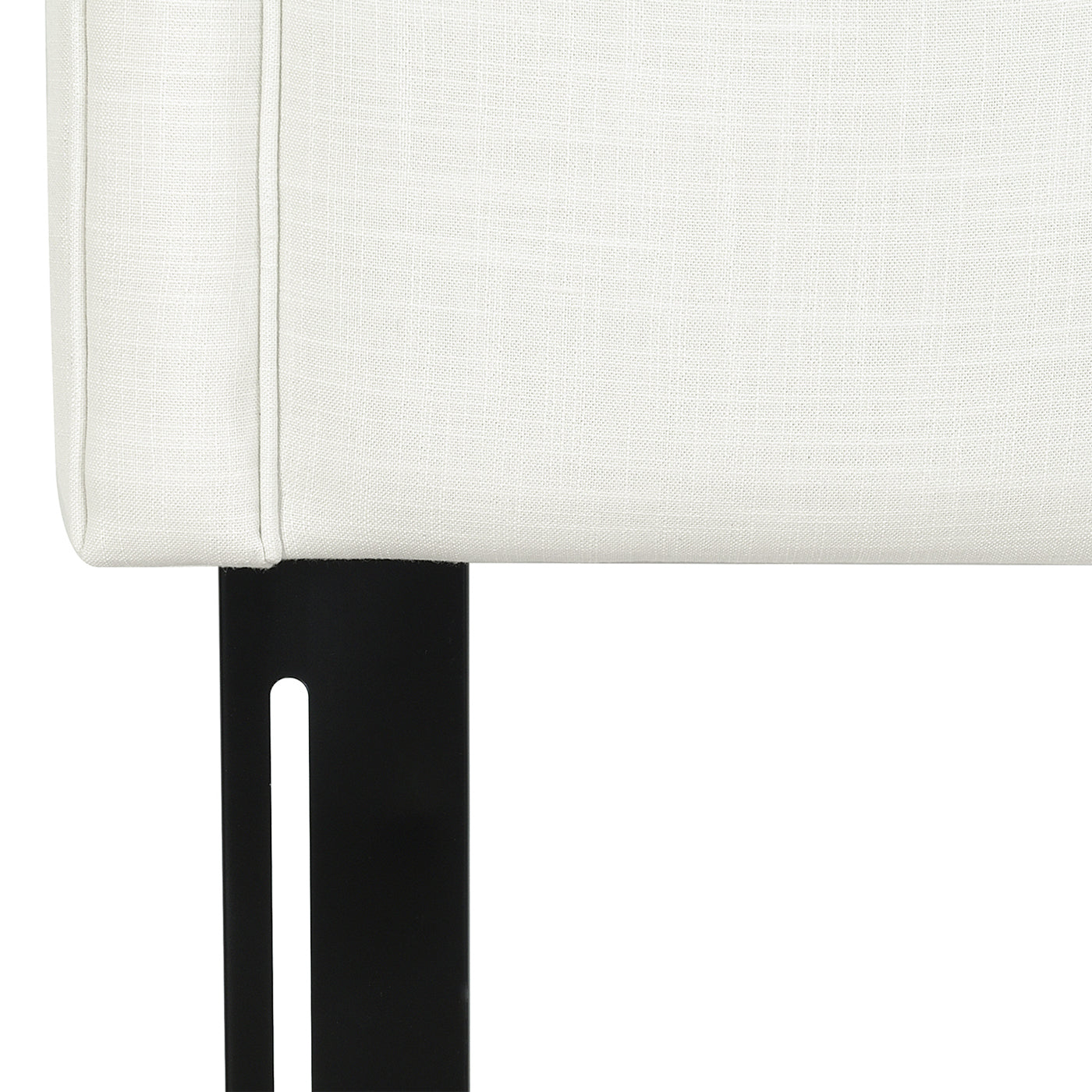 Catherine Upholstered King Headboard, Antique White Woven Antique White Foam Fabric