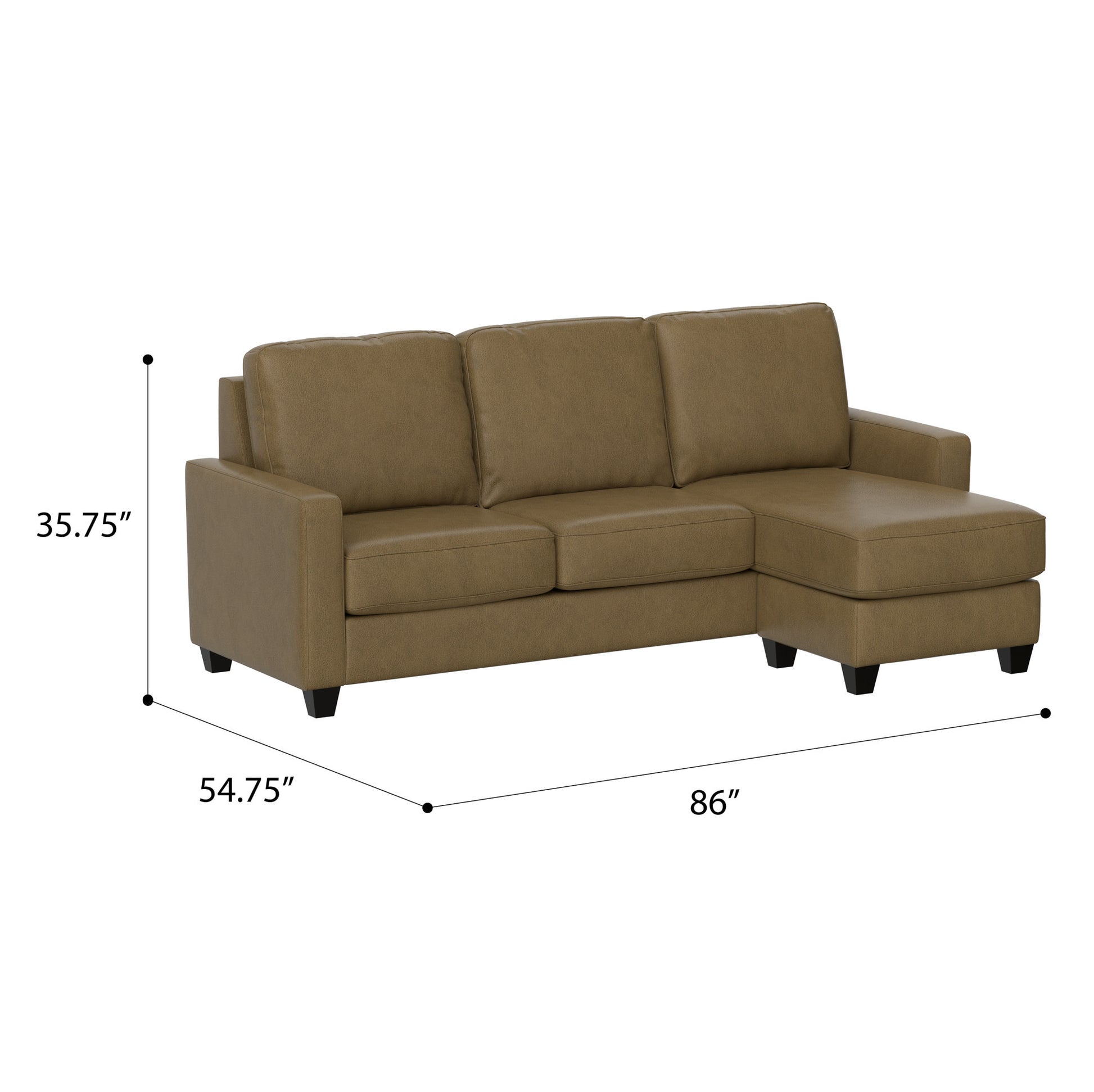 Drason Brown Reconfigurable Sectional Brown Foam Engineered Wood 3 Seat