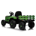 Ride On Tractor With Trailer,24V 400W Powered Electric Tractor Toy W Remote Control,Electric Car For Kids,Three Speed Adjustable,Power Display, Usb,Mp3 ,Bluetooth,Led Light,Two Point Safety Belt. Emerald 50 99 Lbs Polypropylene