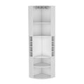 Oban Corner Bar Cabinet With Five Shelveseight Bottle Cubbies And Steamware White White Kitchen Modern Particle Board