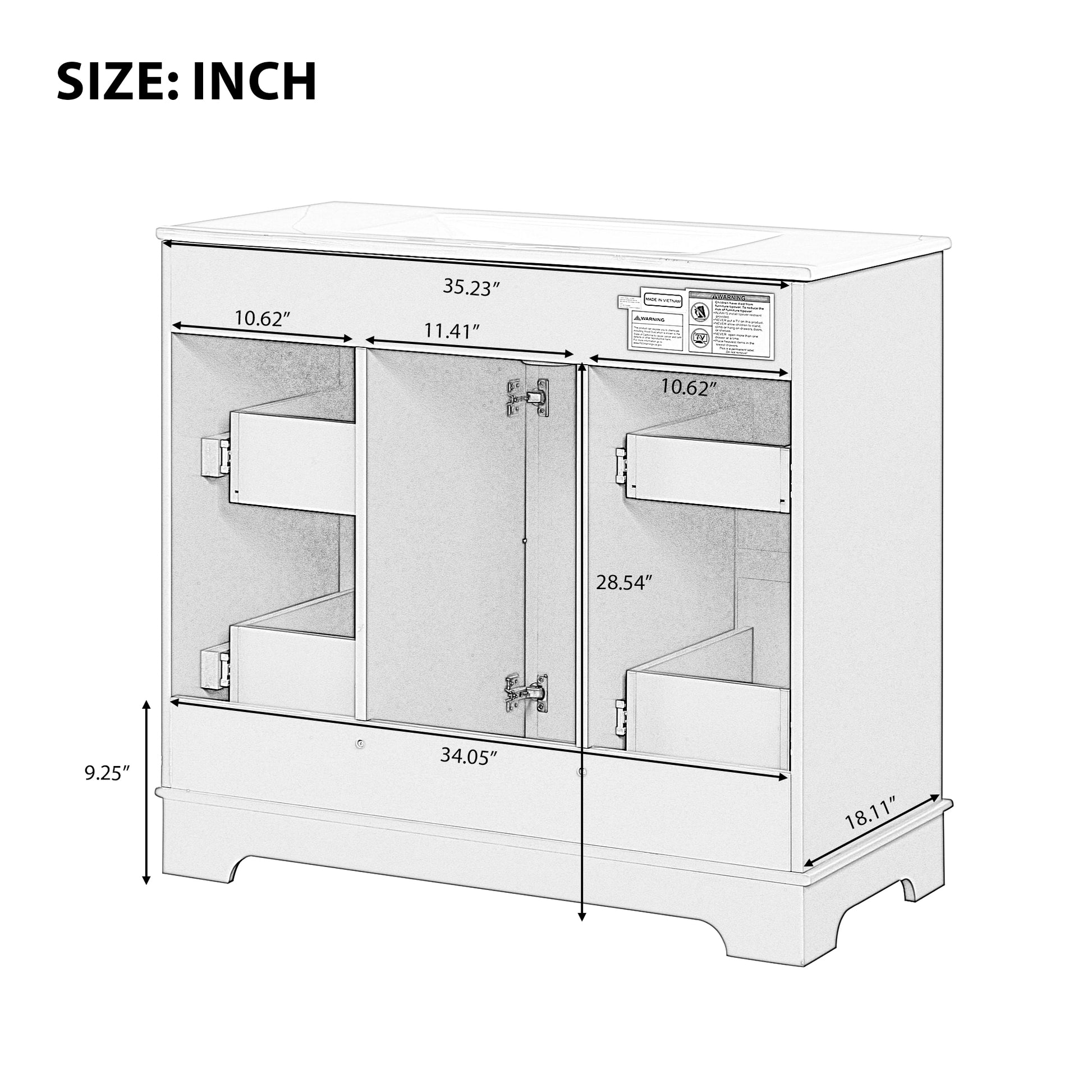 36" Bathroom Vanity With Sink, One Cabinet With Three Drawers And One Flip Drawer, Solid Wood And Mdf Board, Green Green Solid Wood Mdf