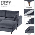 Modern Corduroy Modular Section Sofa, U Shaped Convertible L Shaped Sofa Set With Pillow, Oversized Sectional Sofa With Footstool, Suitable For Living Room, Attic, Apartment, Office Gray 6 Seat Grey