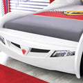 Coupe Twin Race Car Bed, White White Particle Board