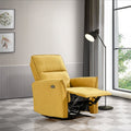 Asheville Dark Yellow Suede Recliner Chair Dark Yellow,Yellow Suede Cushion Back Mid Century Modern Push Button Suede