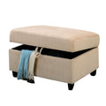 Beige Storage Upholstery Ottoman Beige Velvet Wood Primary Living Space Solid Beige Flip Top Rectangle With Storage Velvet
