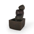 3 Tier Bochas Fountain, Rustic Multi Brown Brown Resin