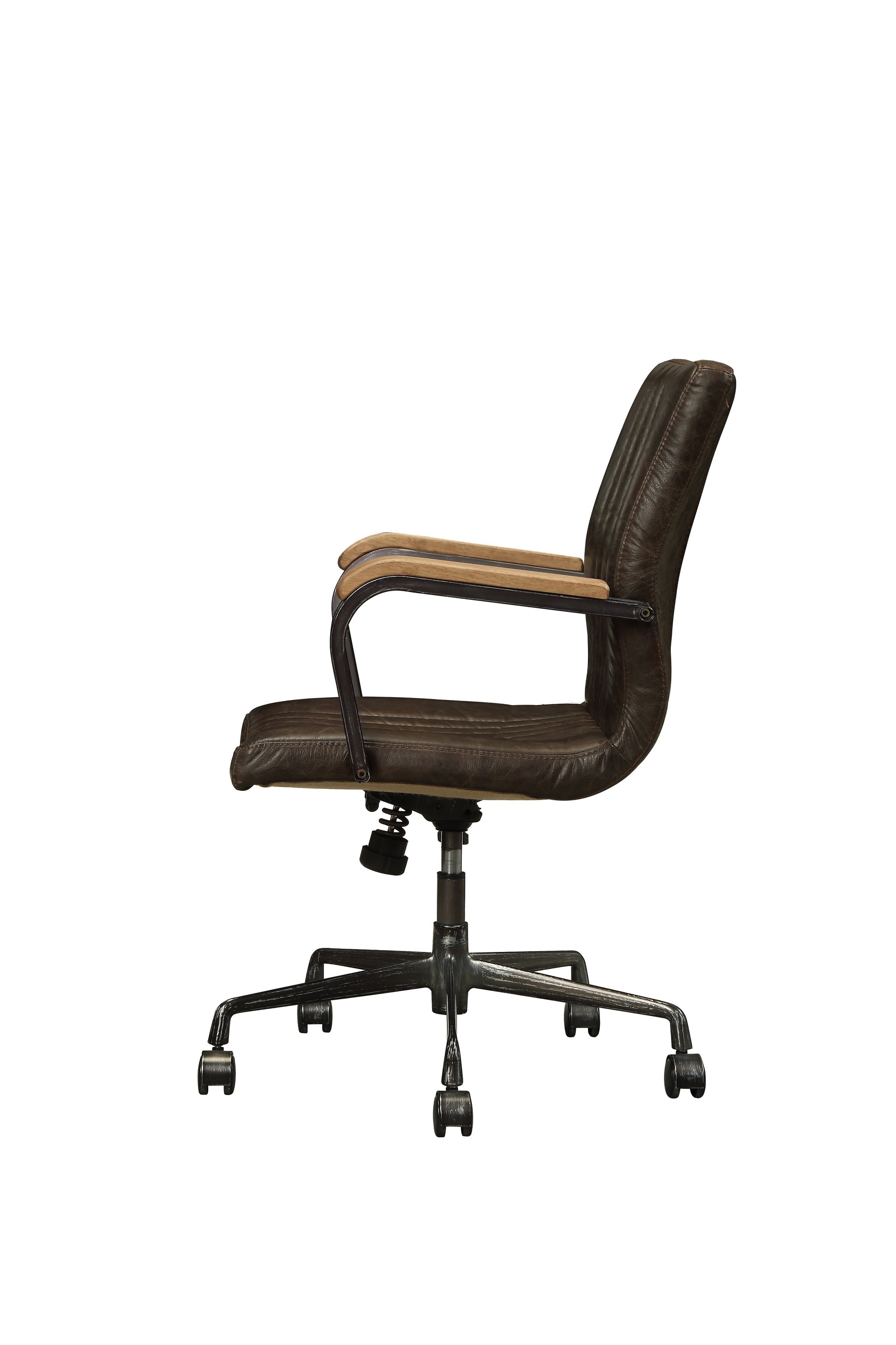 Distress Chocolate Swivel Office Chair With Pneumatic Lift Caster Solid Chocolate Office Office Chairs Solid Back Swivel Genuine Leather