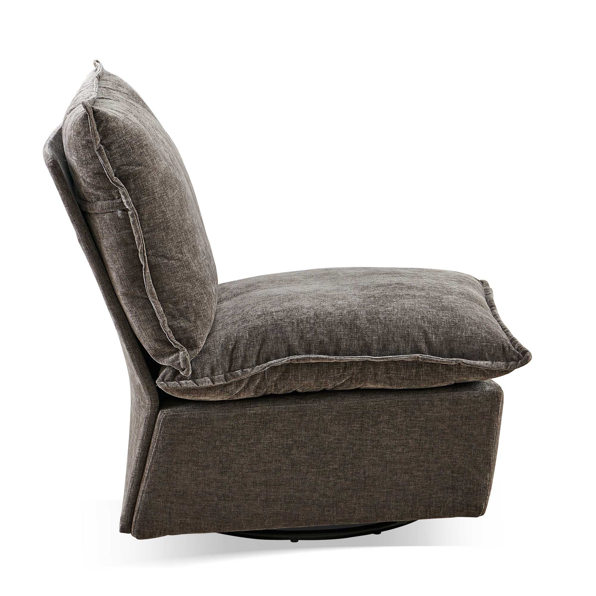 Detachable Dark Grey Chenille Single 360 Swivel Rocking Rocker,360 Swivel Sofa Chair & Single Sofa Lounge, Comfortable Seating For Living Room & Bedroom,Dark Gray Sofa 1Pc Dark Gray Primary Living Space Modern Foam Chenille